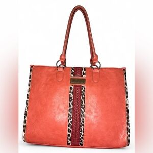 Wrangler Tote Bag Leopard Large Handbag Western Purse - Women’s Shoulder Bag